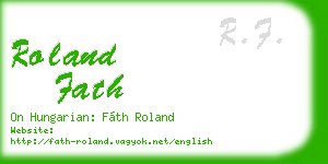 roland fath business card